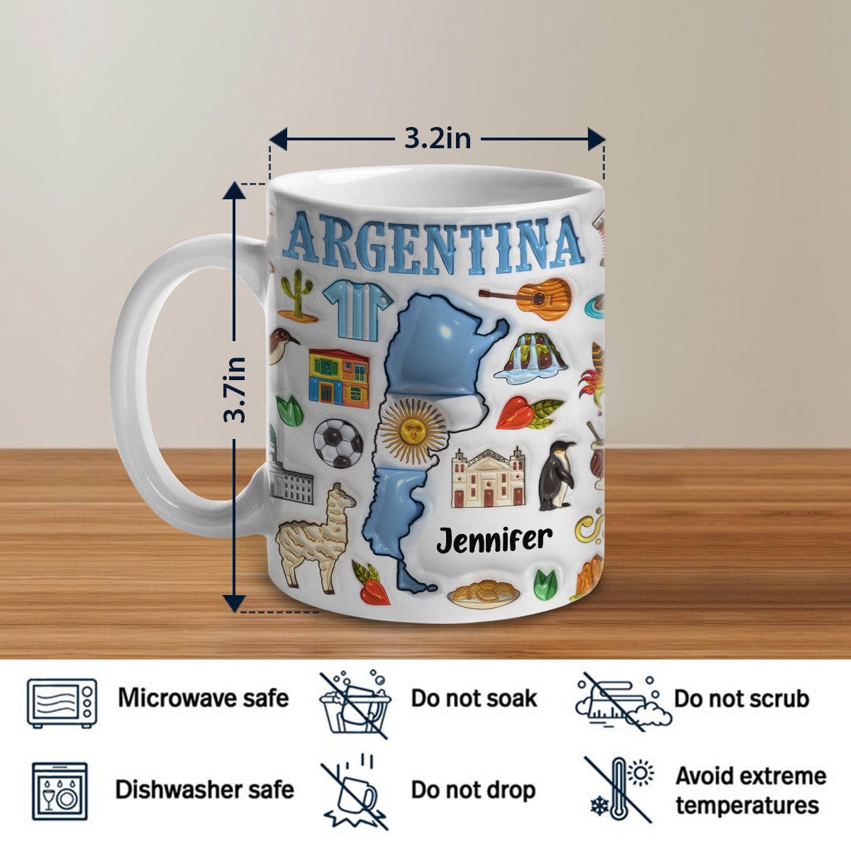 Custom Argentina Coffee Mug Cup With Your Name