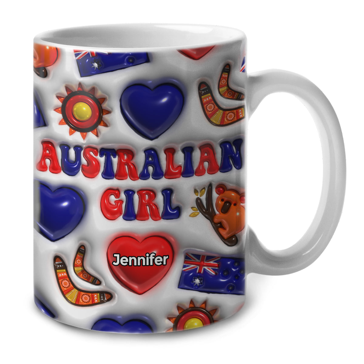 Australian Girl Coffee Mug Cup With Custom Your Name