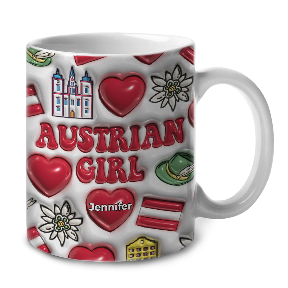 Austrian Girl Coffee Mug Cup With Custom Your Name