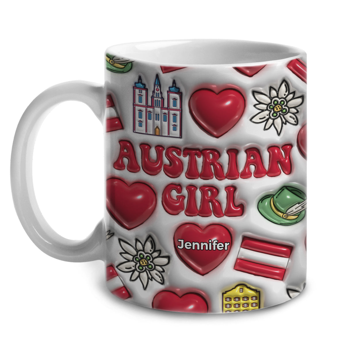 Austrian Girl Coffee Mug Cup With Custom Your Name