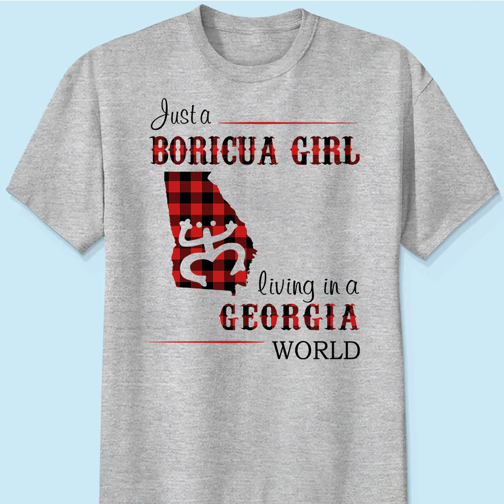 Just A Boricua Girl Living In A Georgia World T-shirt