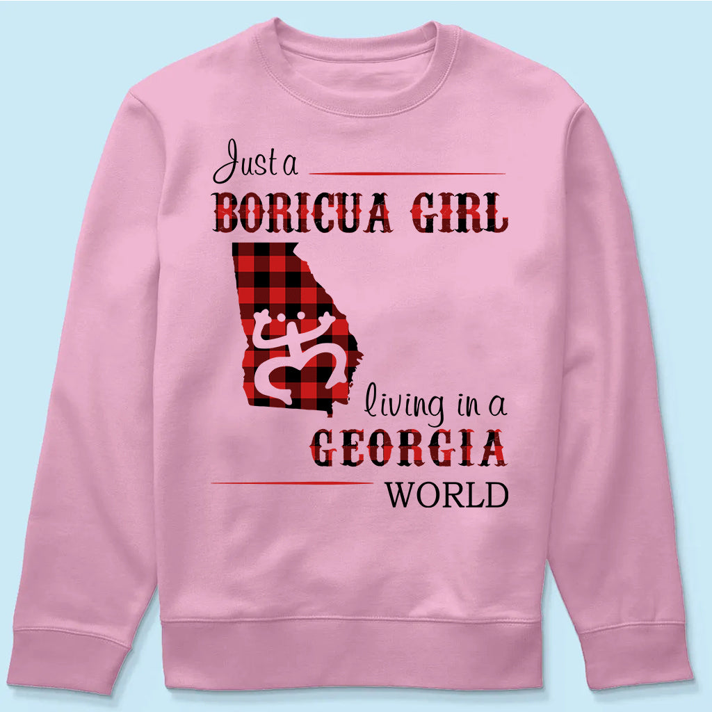 Just A Boricua Girl Living In A Georgia World T-shirt