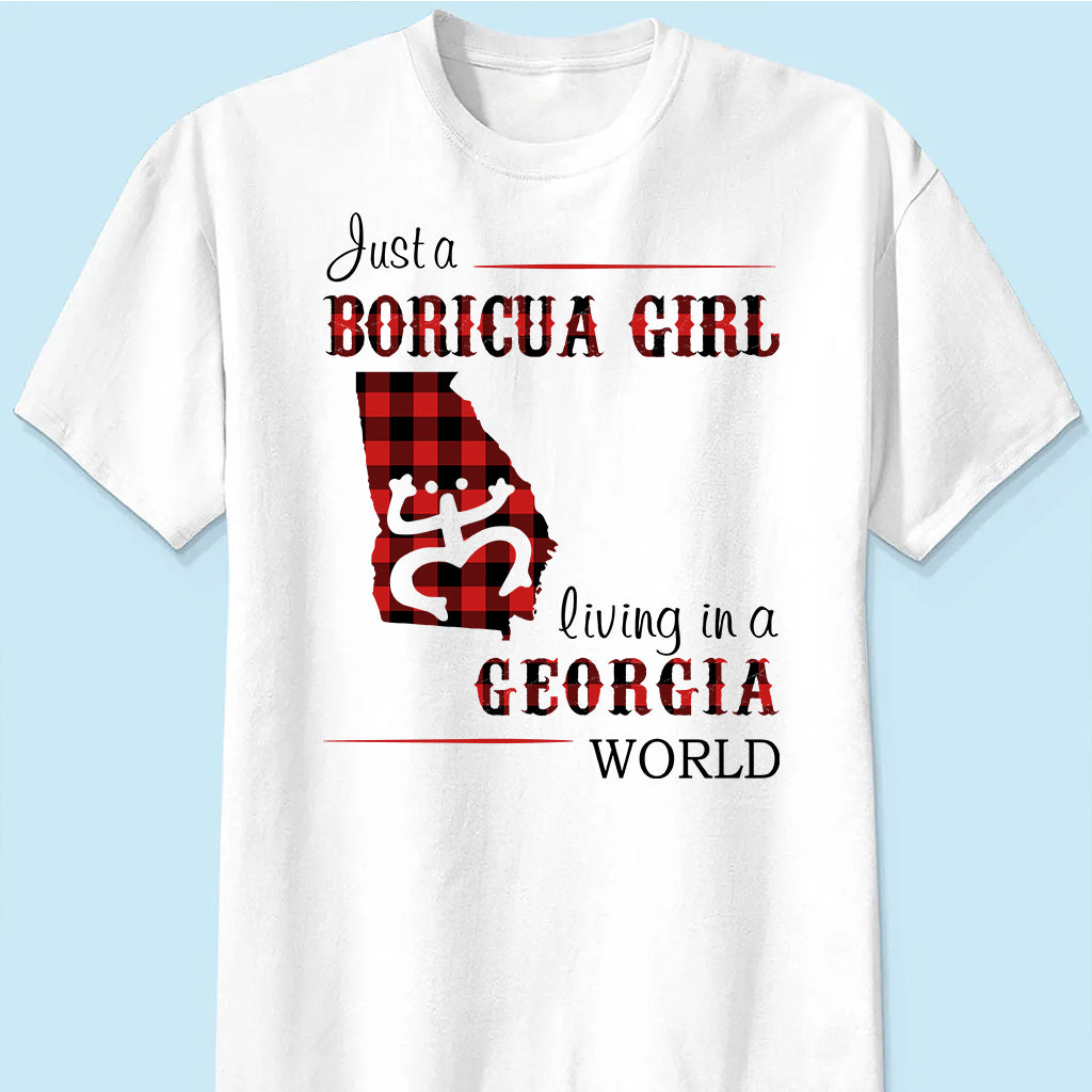 Just A Boricua Girl Living In A Georgia World T-shirt