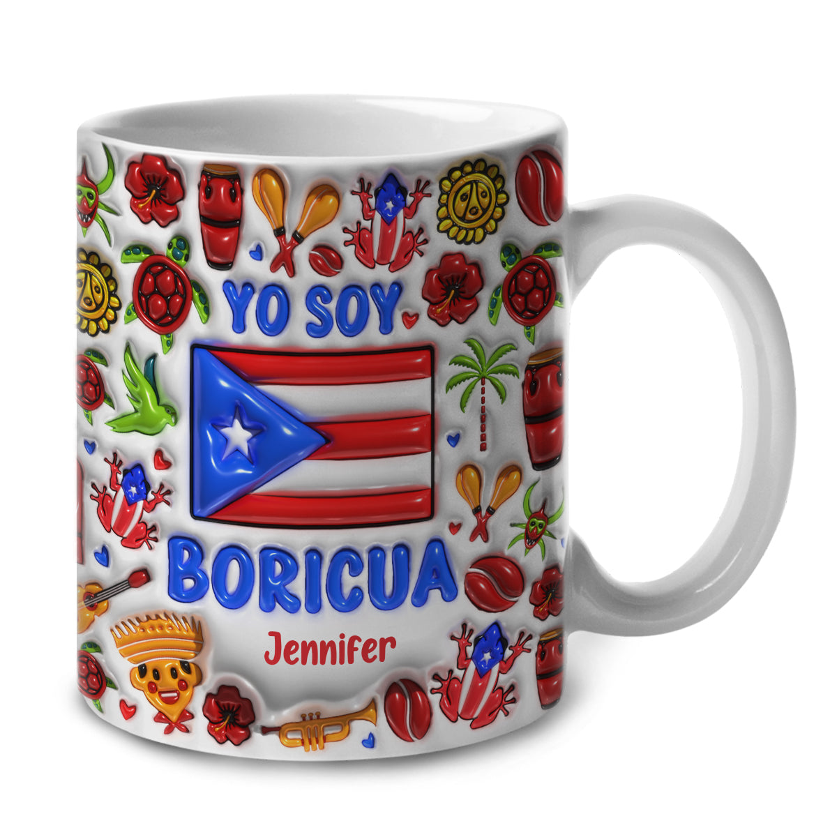 Yo So Boricua Puerto Rico Coffee Mug Cup With Custom Your Name