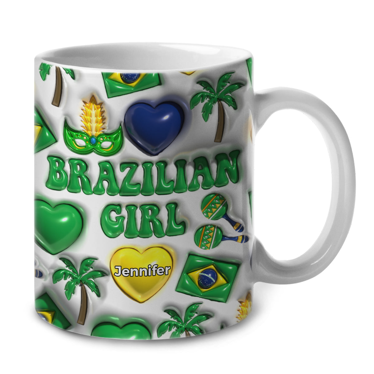 Brazilian Girl Coffee Mug Cup With Custom Your Name