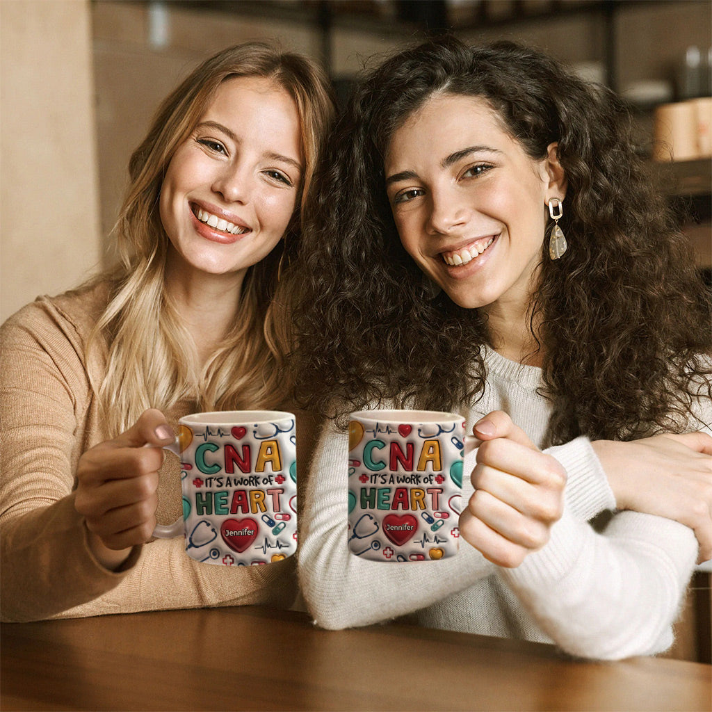 CNA It's A Work Of Heart Coffee Mug Cup With Custom Your Name