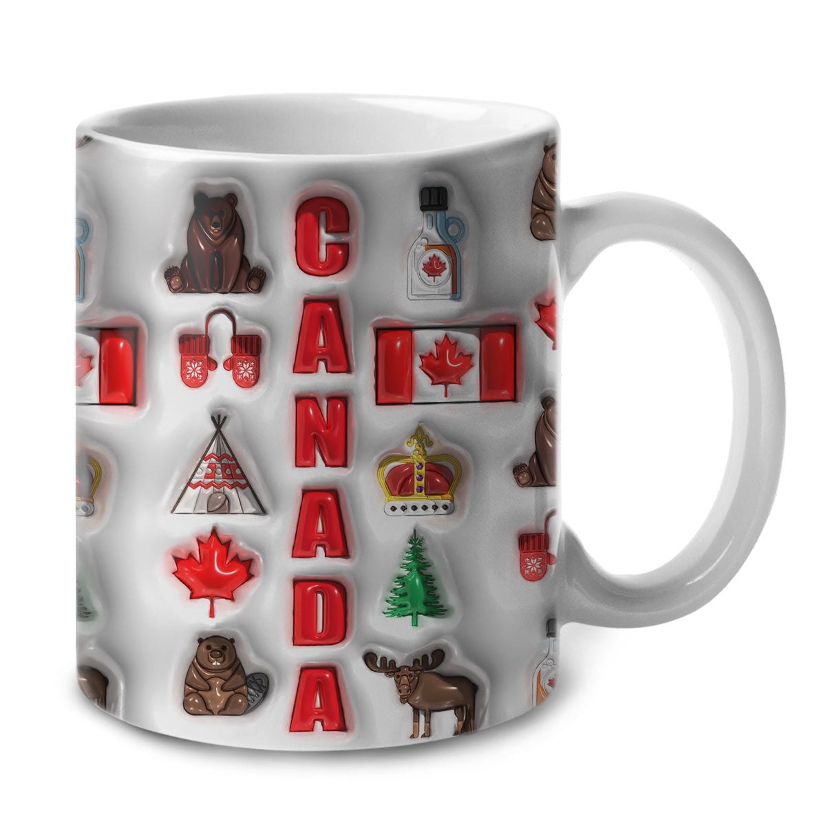 Canada Coffee Mug Cup With Flag Symbols Arround