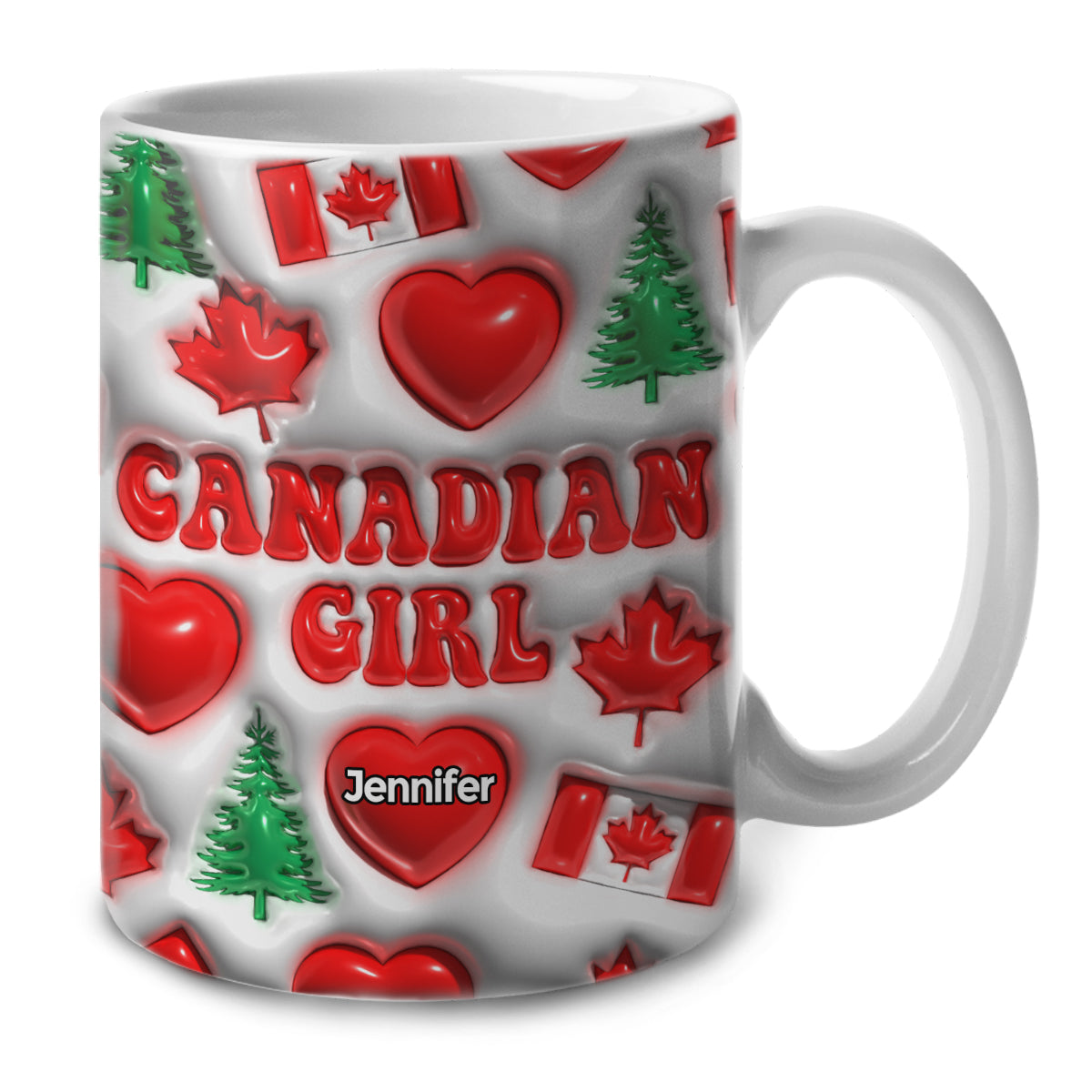 Canada Canadian Girl Coffee Mug Cup With Custom Your Name