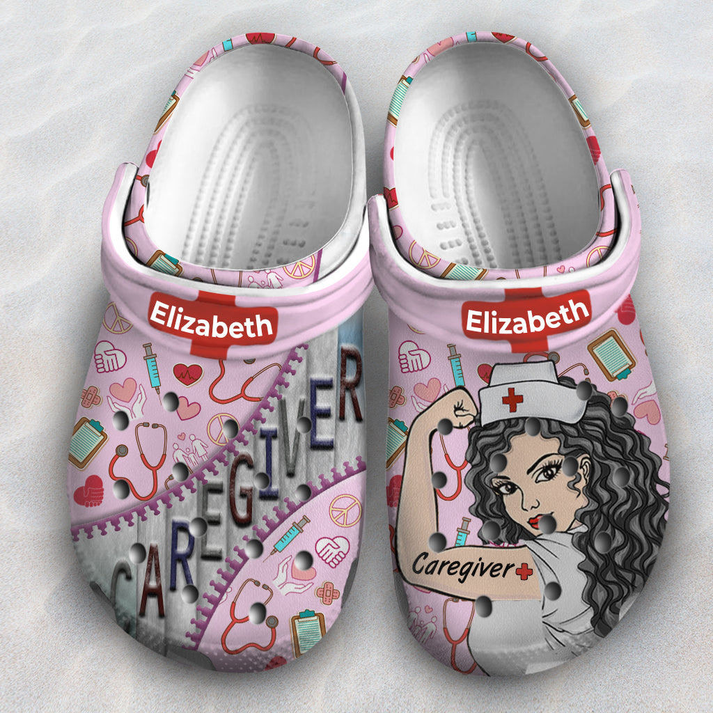 Nurse Is A Work Of Heart Personalized Clogs Shoes - Teezalo