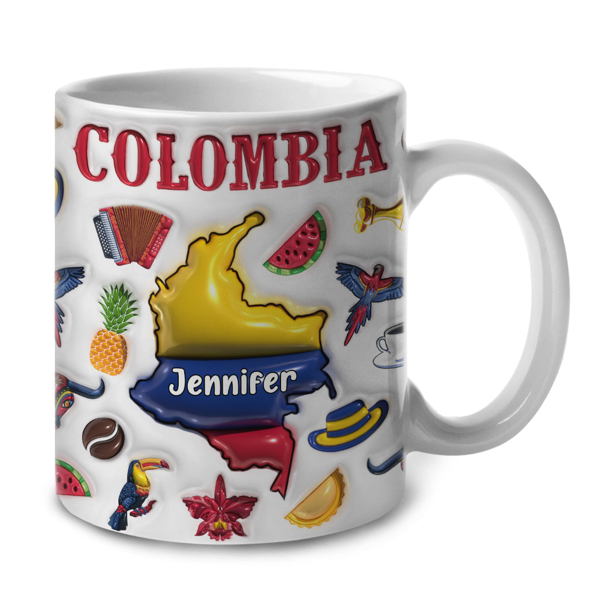 Custom Colombia Coffee Mug Cup With Your Name