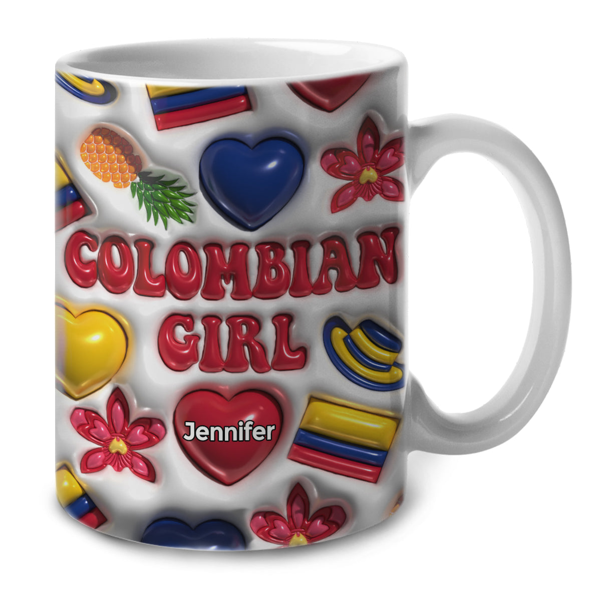 Colombian Girl Coffee Mug Cup With Custom Your Name