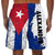 Cuba Half Flag With Grunge Brush Men's Personalized Beach Shorts 