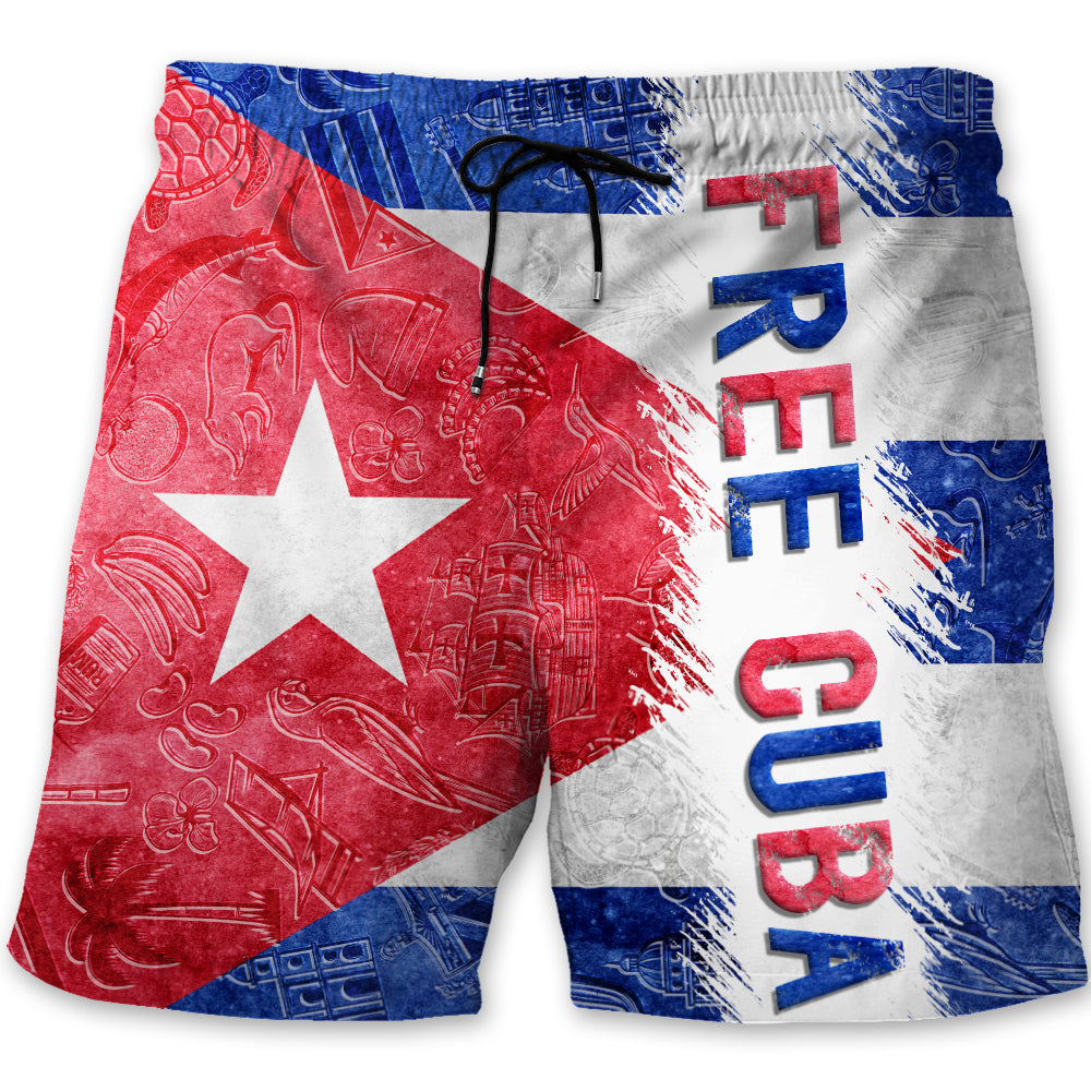 Custom Cuba Men's Beach Short With Your Name