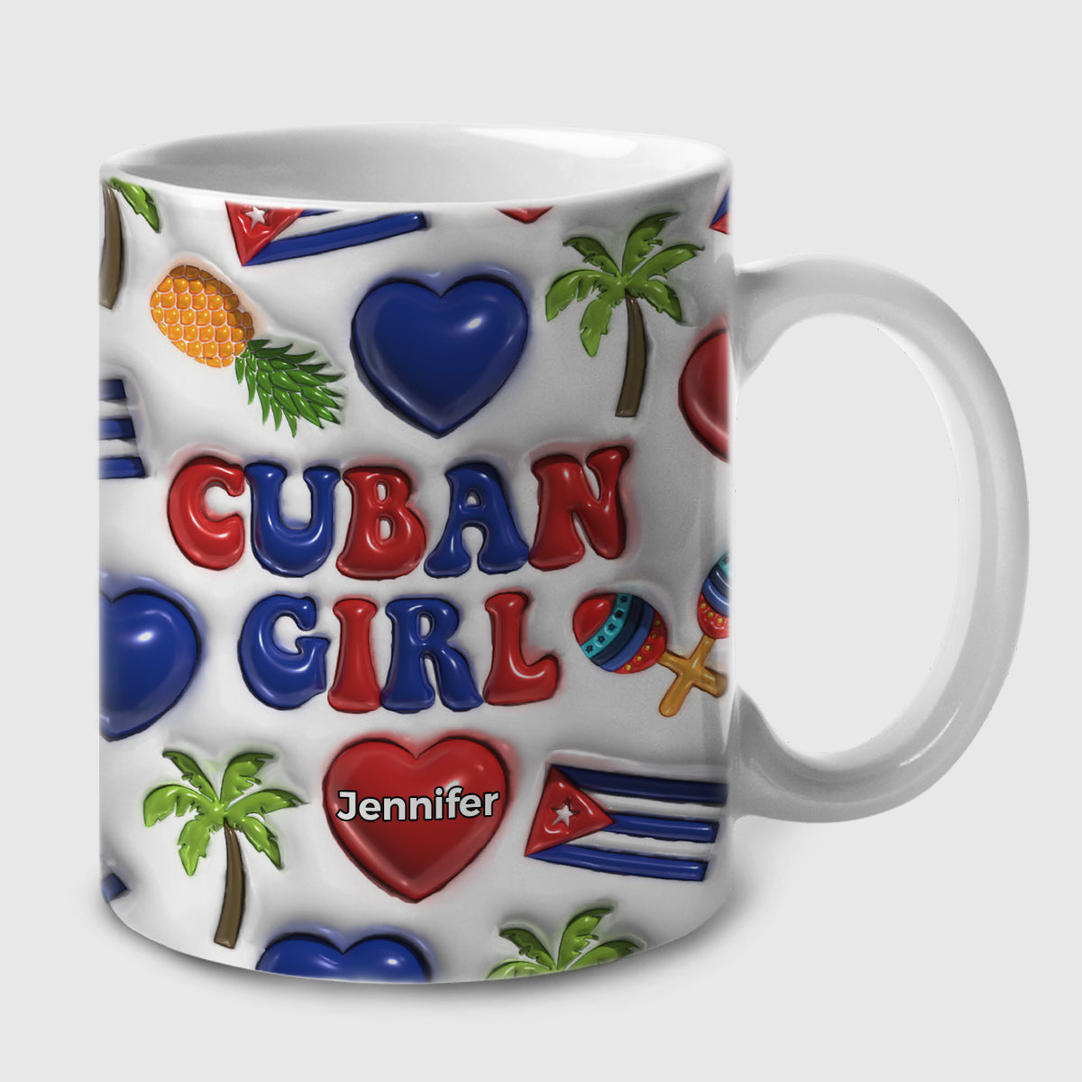 Cuba Cuban Girl Coffee Mug Cup With Custom Your Name