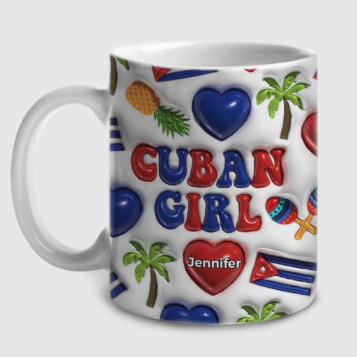 Cuba Cuban Girl Coffee Mug Cup With Custom Your Name