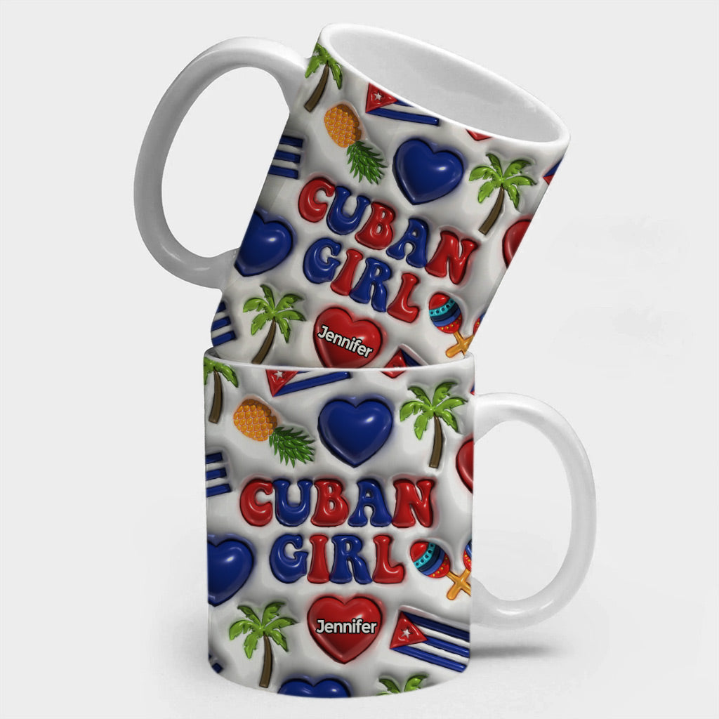 Cuba Cuban Girl Coffee Mug Cup With Custom Your Name