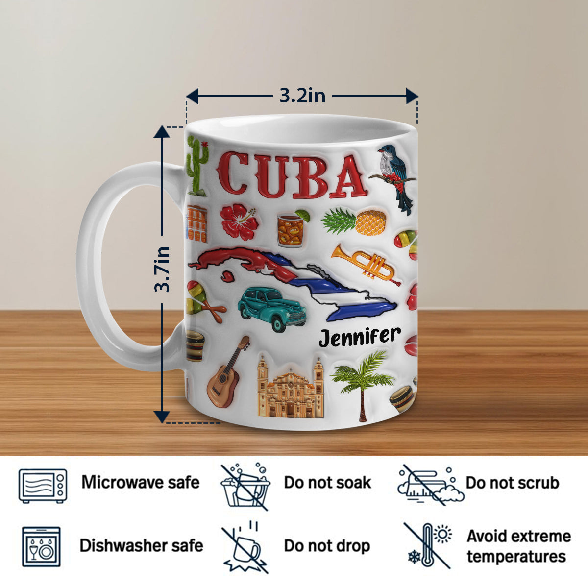 Custom Cuba Coffee Mug Cup With Your Name