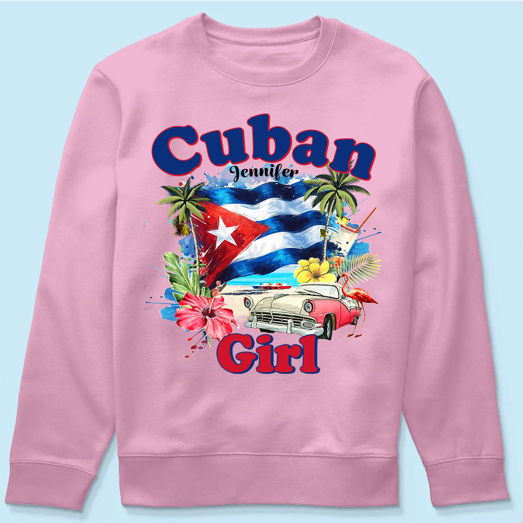 Custom Cuban Girl T-shirt With Your Name