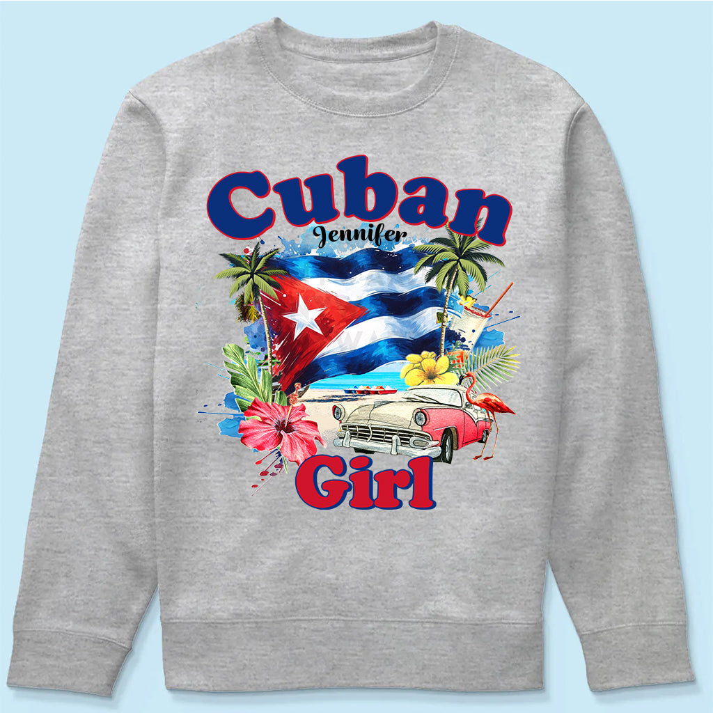 Custom Cuban Girl T-shirt With Your Name