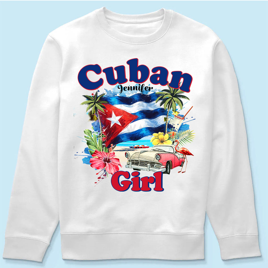 Custom Cuban Girl T-shirt With Your Name