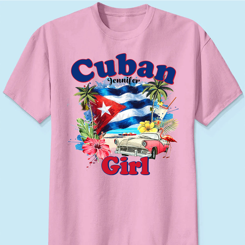 Custom Cuban Girl T-shirt With Your Name