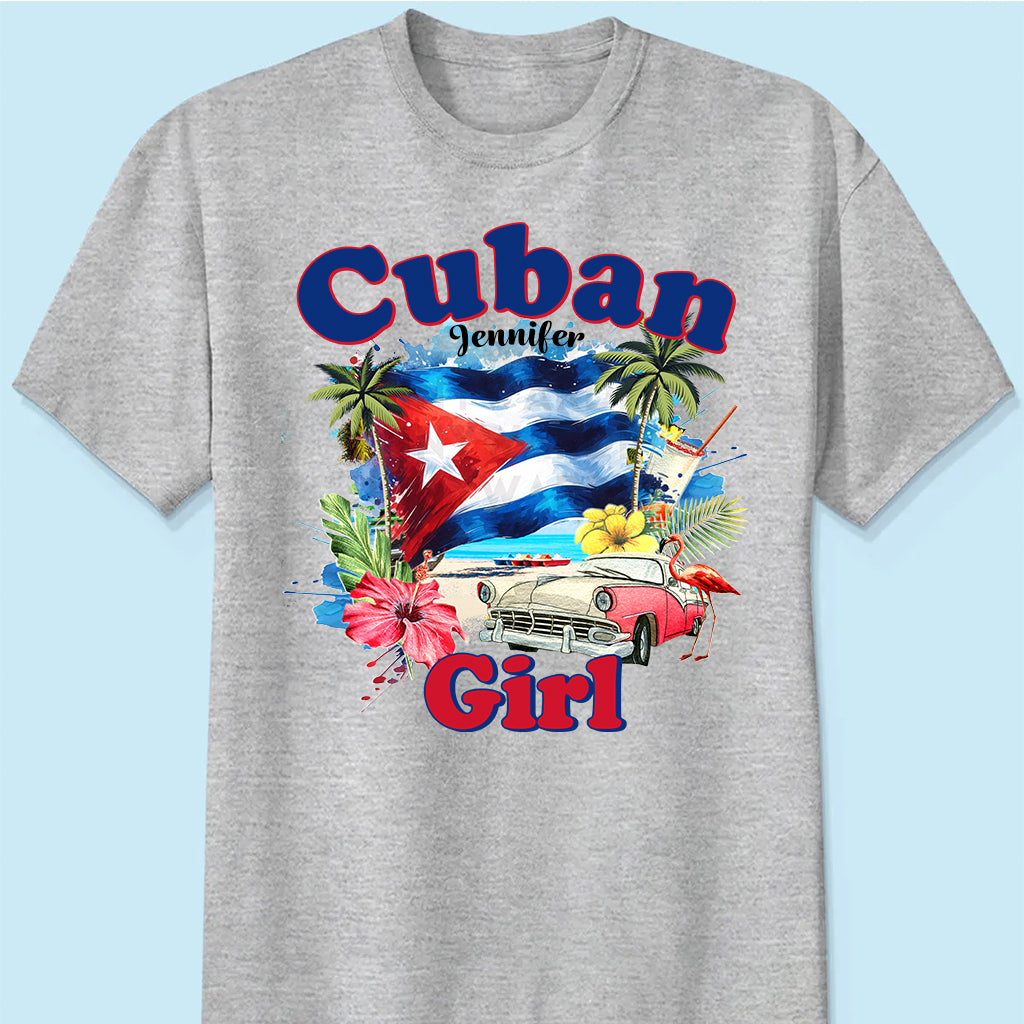 Custom Cuban Girl T-shirt With Your Name