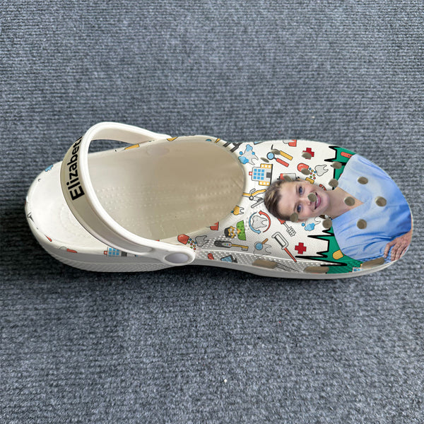 Nurse Is A Work Of Heart Personalized Clogs Shoes - Teezalo