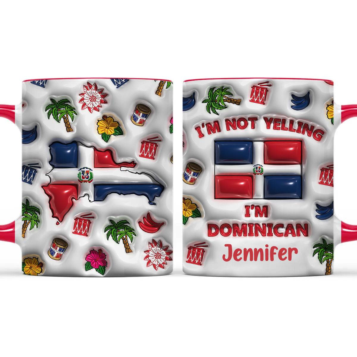 I&#39;m Not Yelling I&#39;m Dominican Personalized Accent Coffee Mug Cup