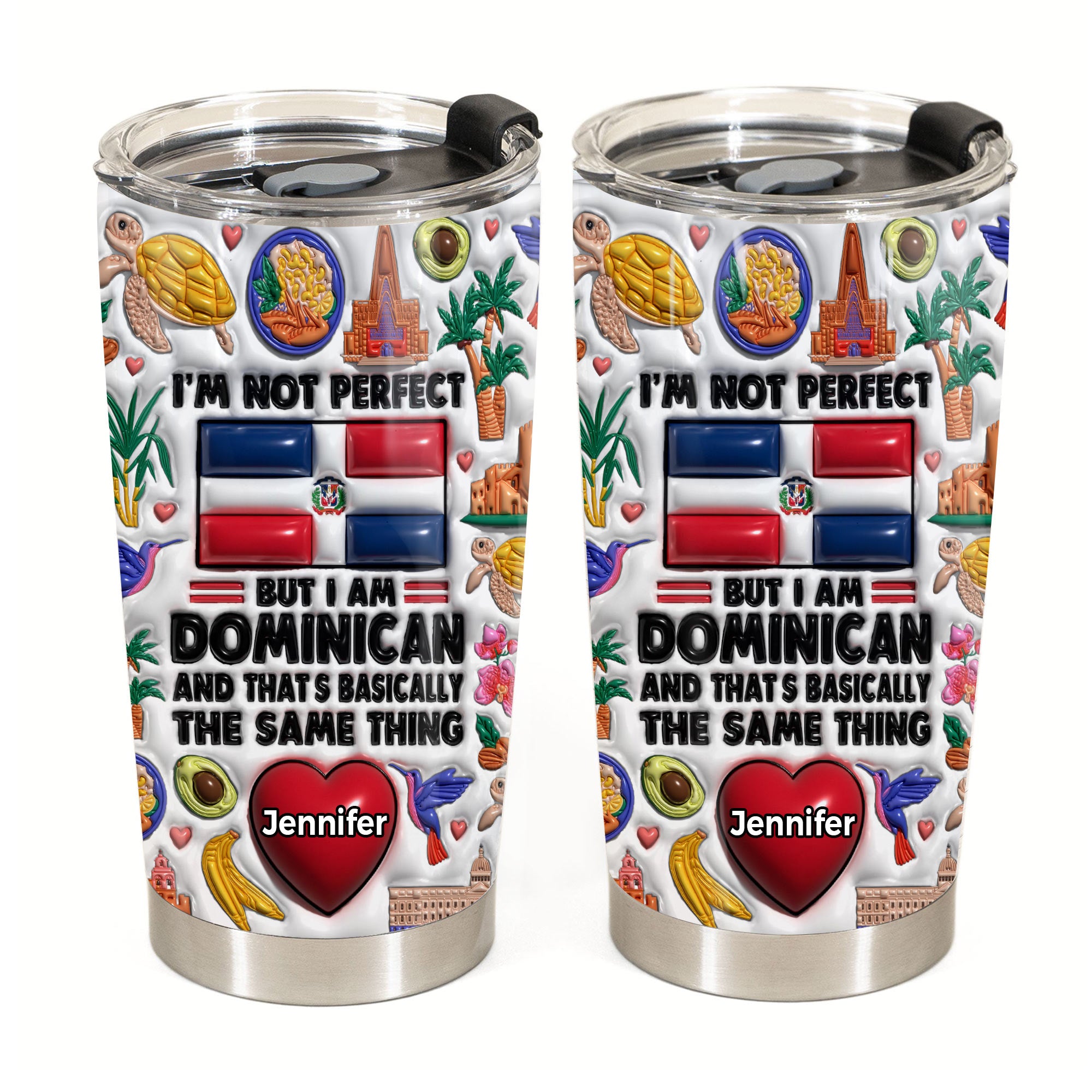 I'm Not Perfect But I'm Dominican Personalized Tumbler