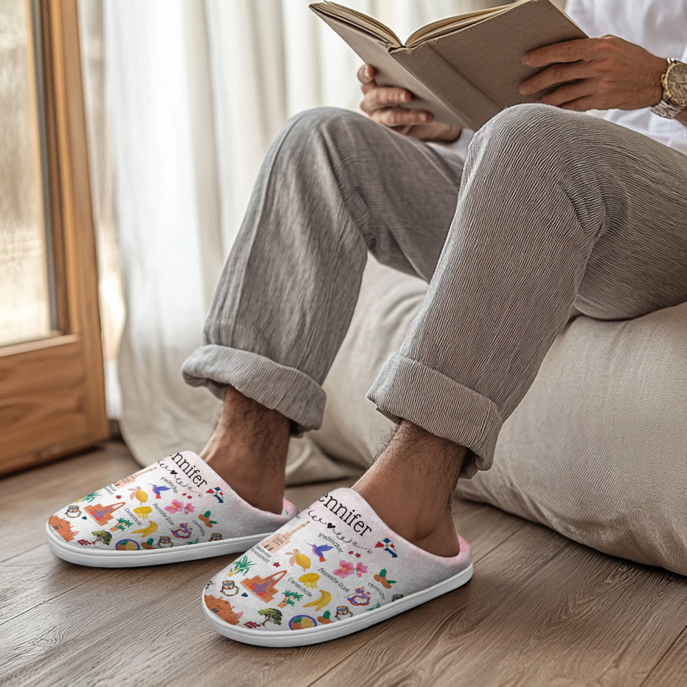 Dominican Republic Customized Slippers With Symbols, Cities, Foods
