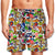 Dominican Men Beach Shorts With Many Symbols