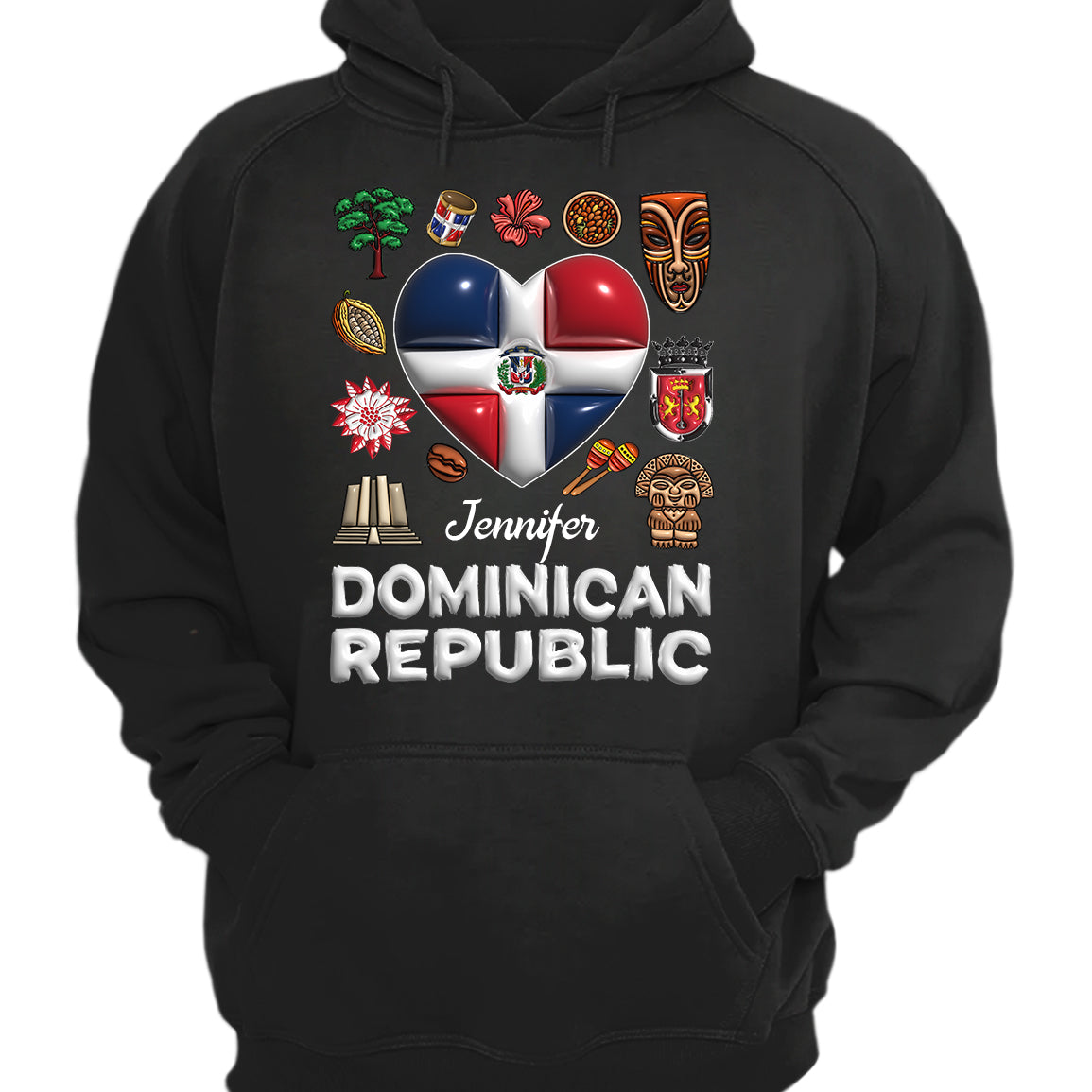 Custom Dominican Republic T-shirt With Heart And Your Name