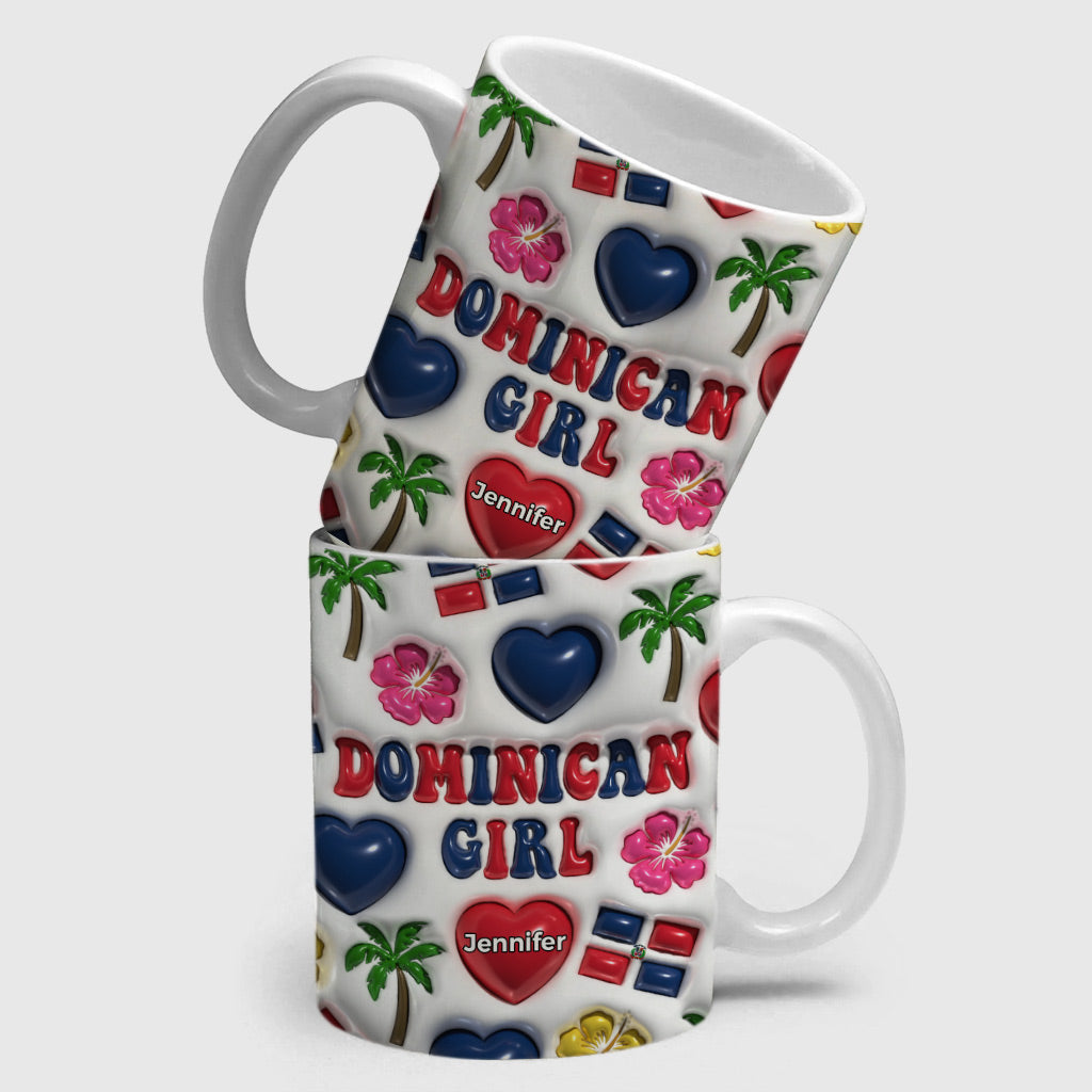 Dominican Girl Coffee Mug Cup With Custom Your Name