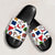 Dominican Slide Sandals With Dominican Flag Symbols