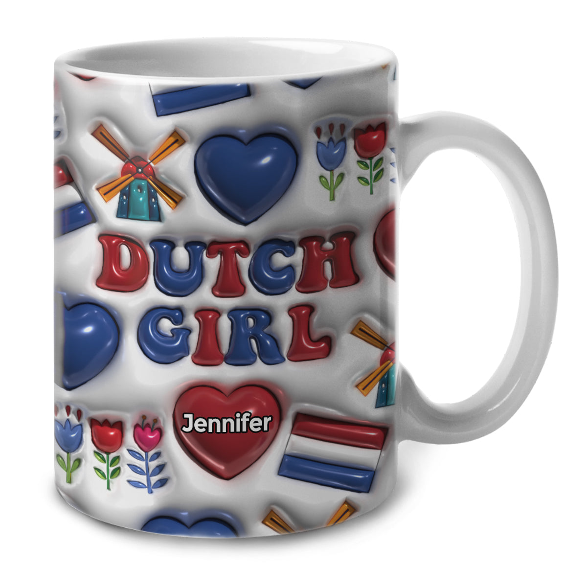 Dutch Girl Coffee Mug Cup With Custom Your Name