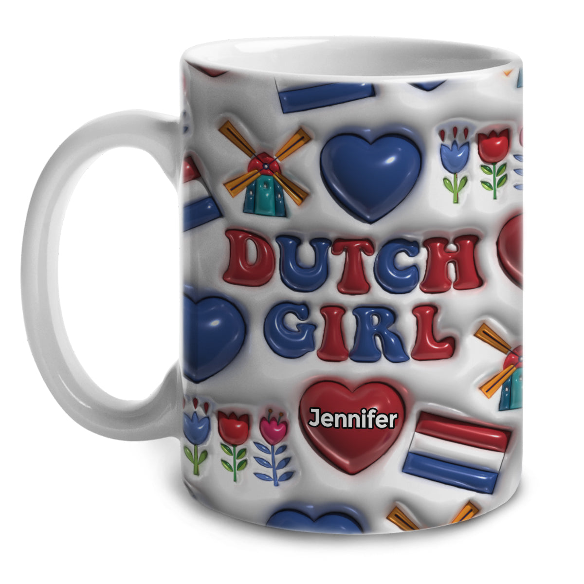 Dutch Girl Coffee Mug Cup With Custom Your Name