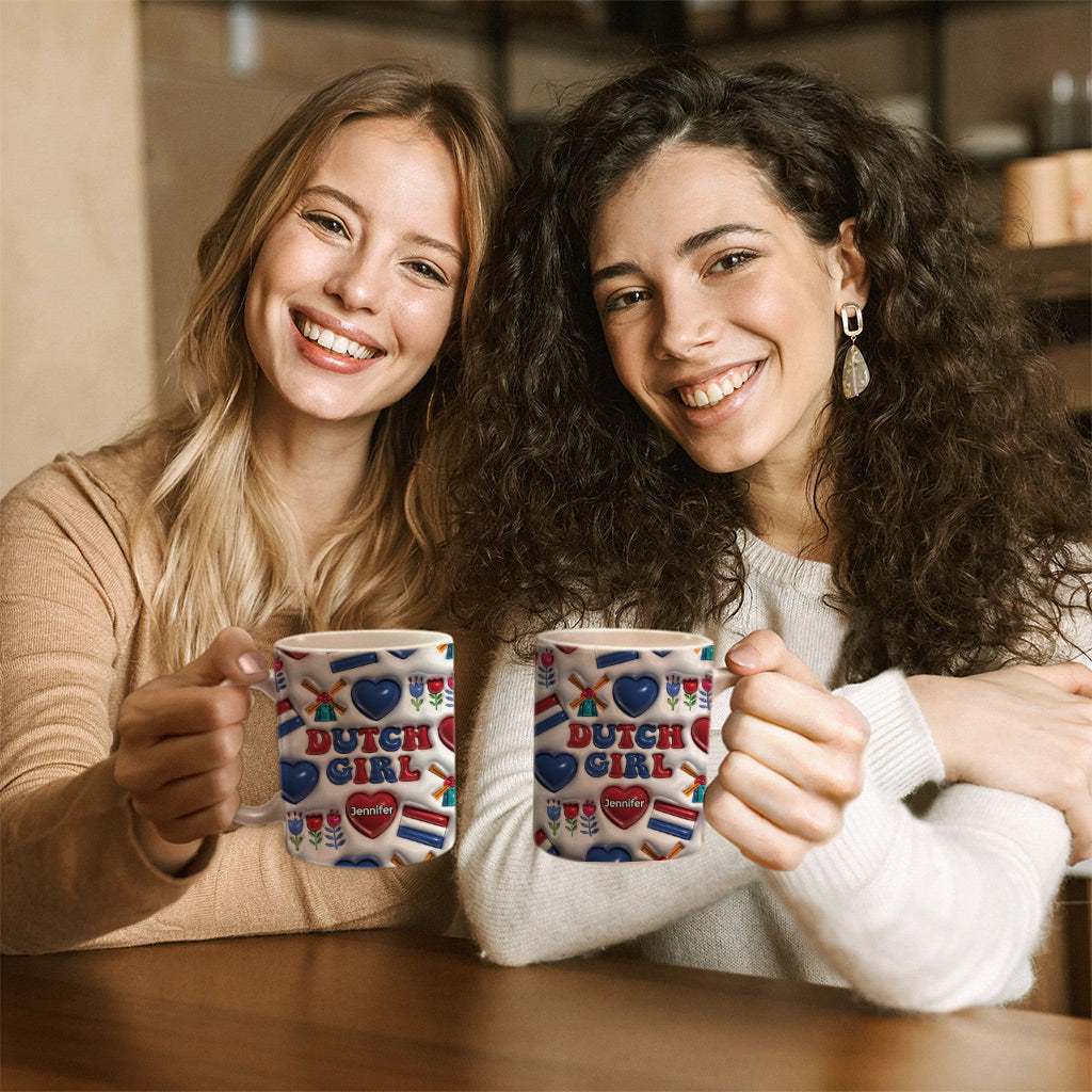 Dutch Girl Coffee Mug Cup With Custom Your Name