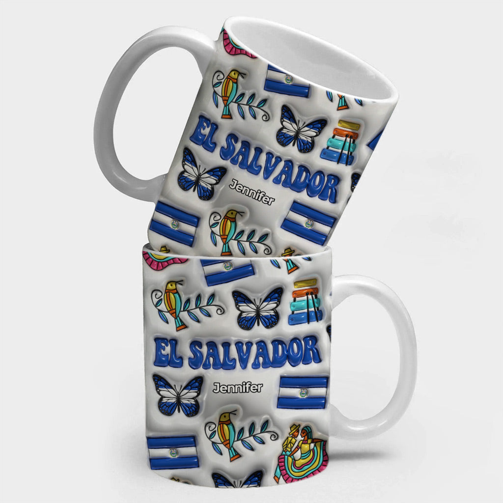 El Salvador Coffee Mug Cup With Custom Your Name