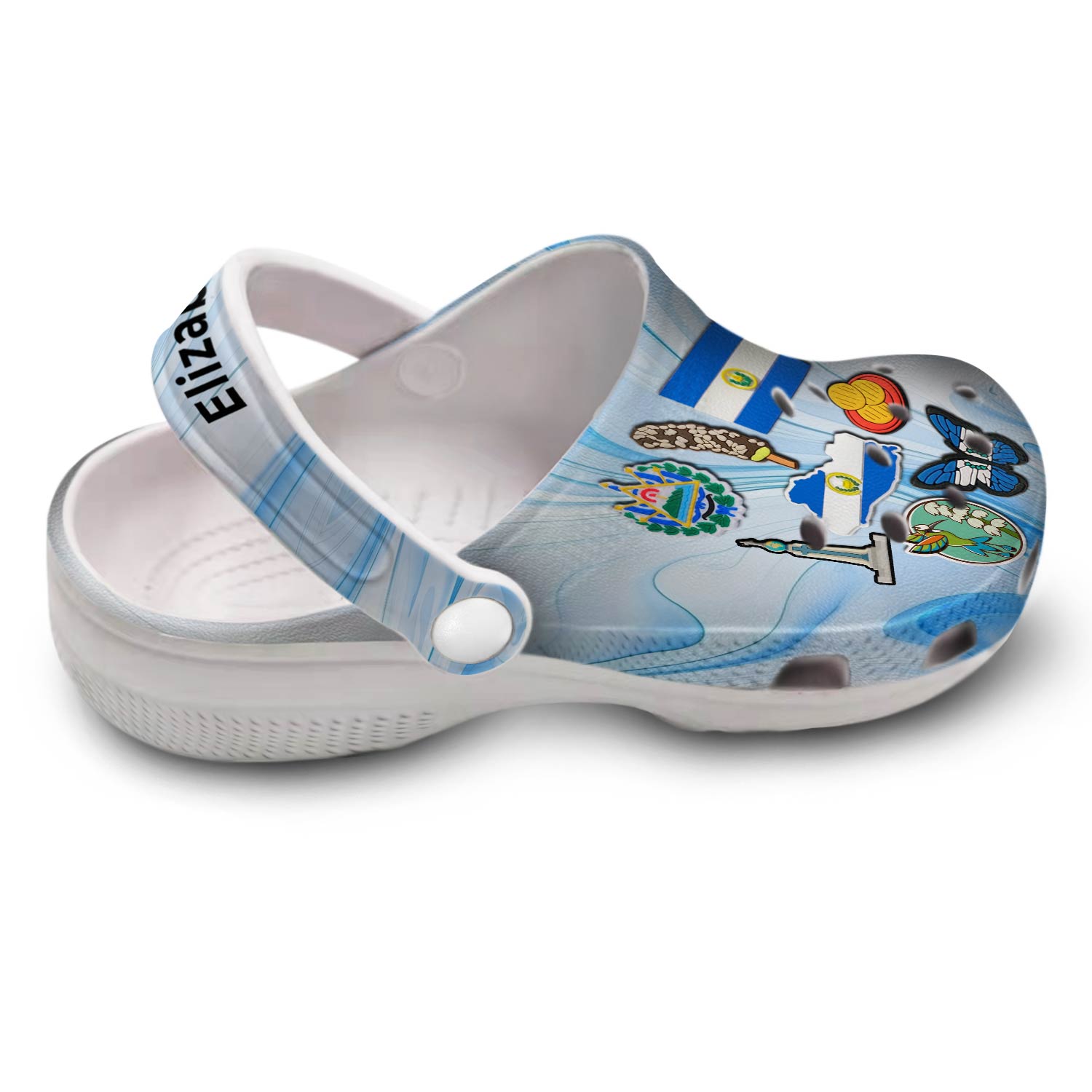 Custom El Salvador Clogs Shoes With Salvadoran Symbols Marbled