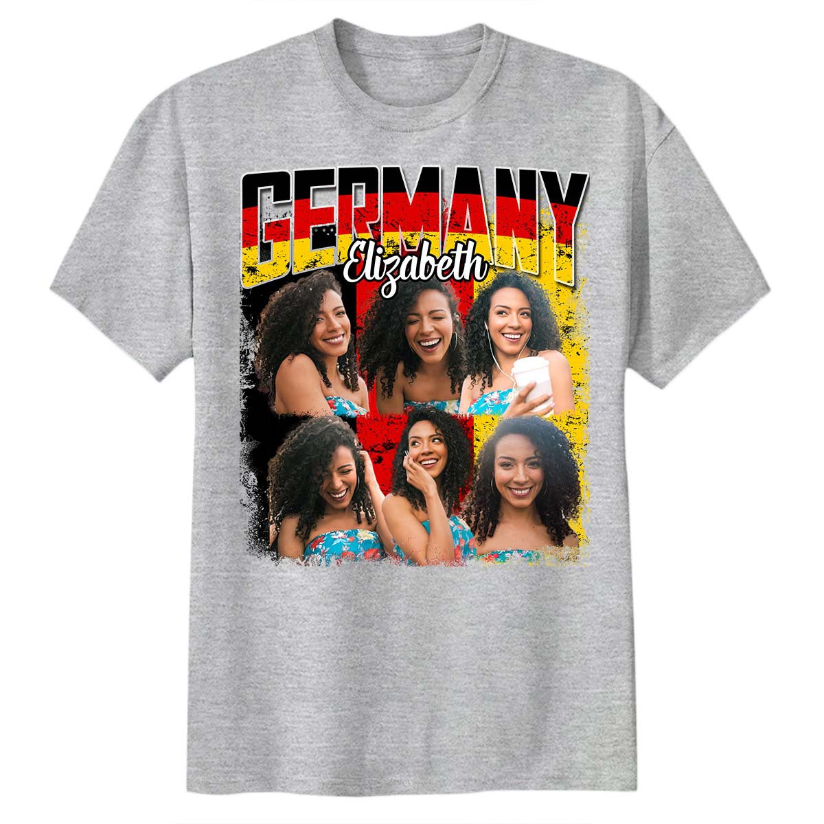 Custom Germany T-shirt With Your Photo Vintage Version