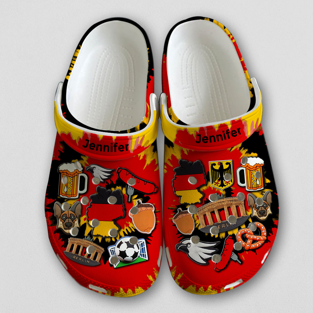 Germany Personalized Clogs Shoes With Symbols Tie Dye