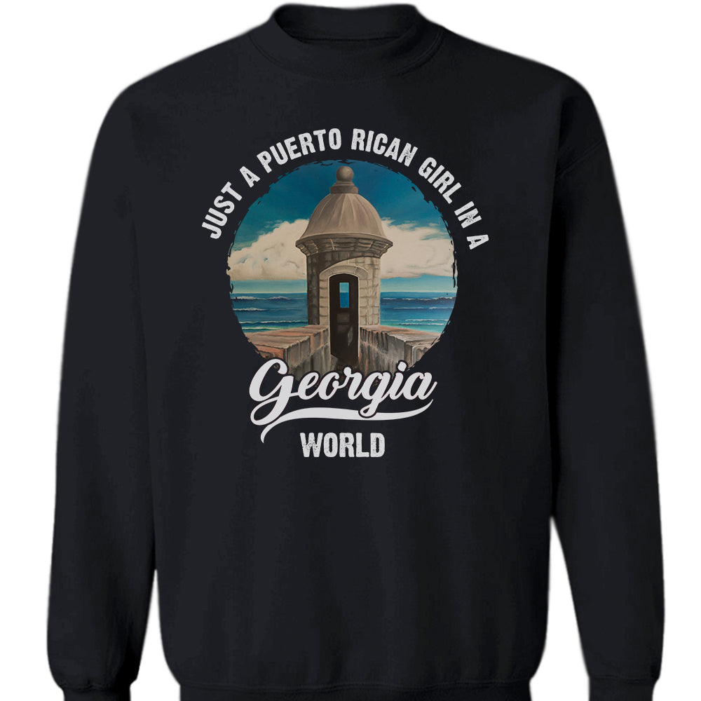 Just A Puerto Rican Girl In A Georgia World T-shirt