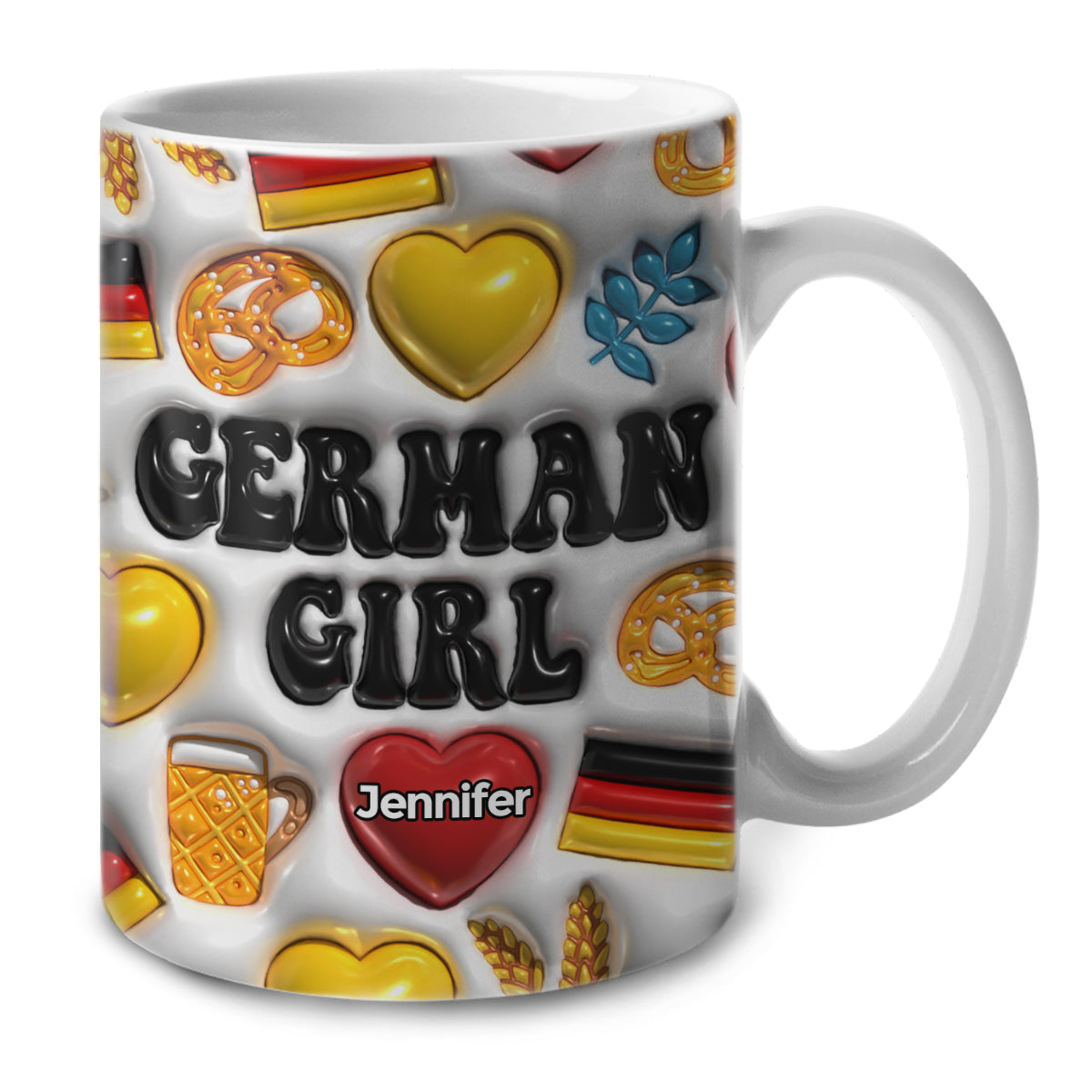 German Girl Coffee Mug Cup With Custom Your Name