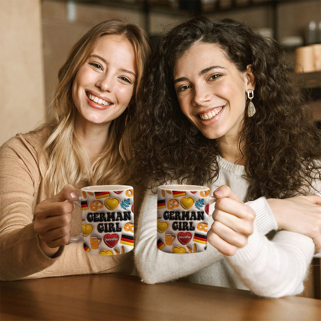 German Girl Coffee Mug Cup With Custom Your Name