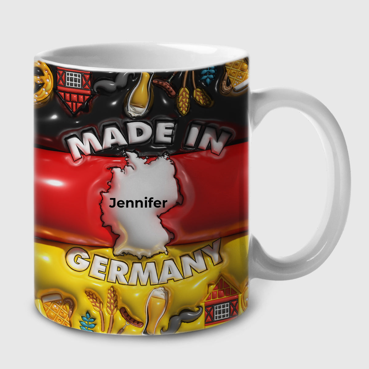 Made In Germany Coffee Mug Cup With Symbols