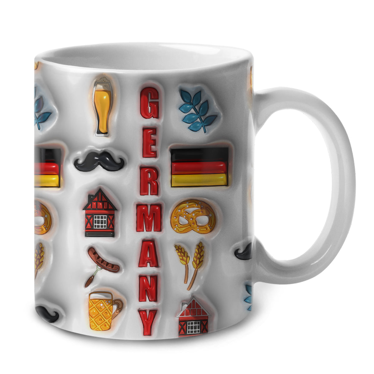 Germany  Coffee Mug Cup With Flag Symbols Arround
