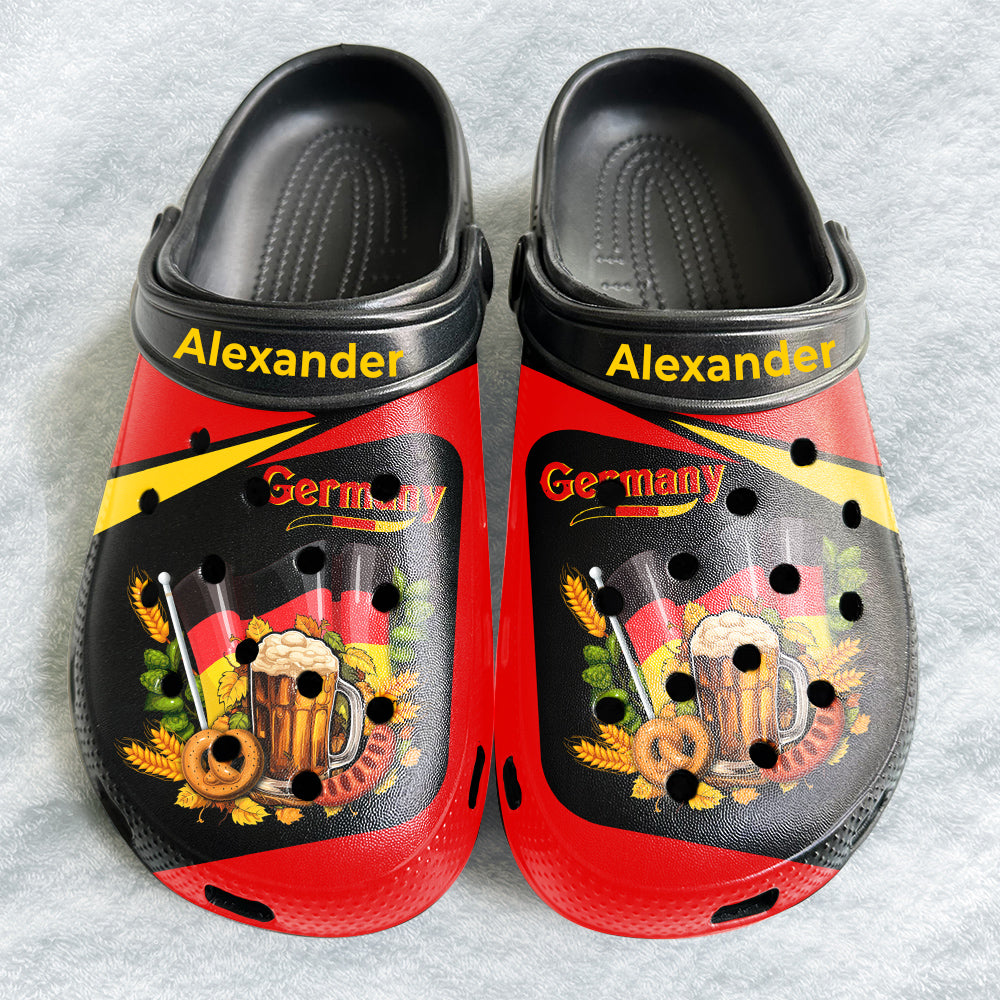 Germany Symbols Personalized Black Clogs Shoes