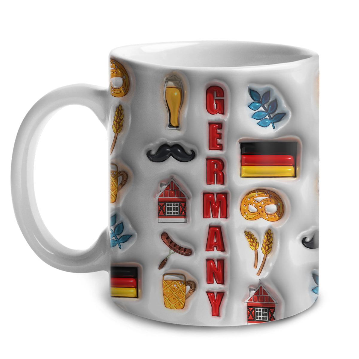 Germany  Coffee Mug Cup With Flag Symbols Arround