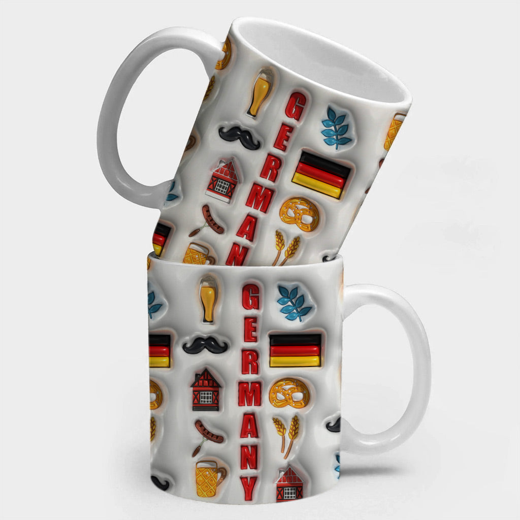 Germany  Coffee Mug Cup With Flag Symbols Arround