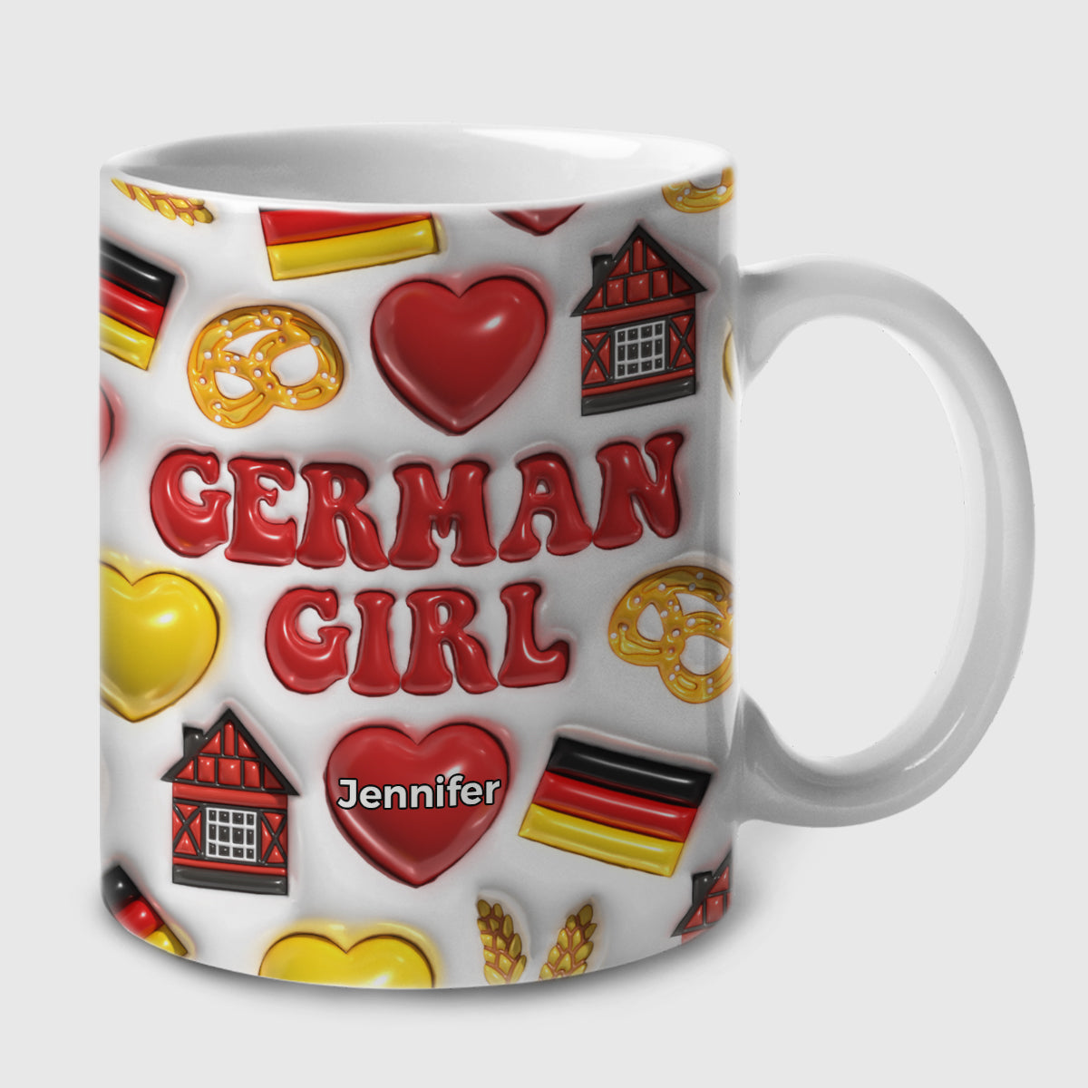 German Girl Coffee Mug Cup With Custom Your Name v2